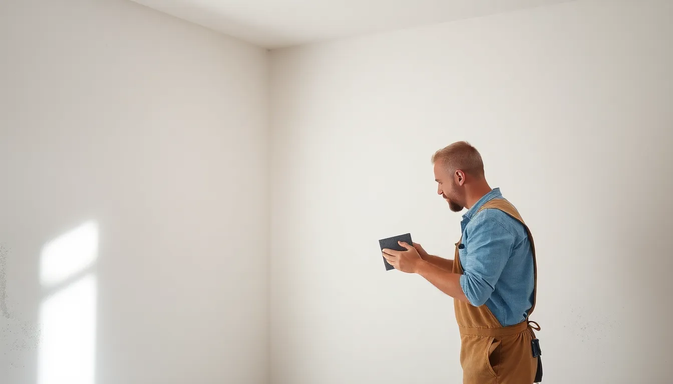 Pared recién revocada antes de pintar